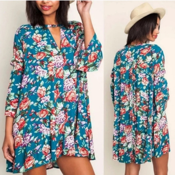 Umgee Dresses & Skirts - Umgee women's floral boho dress size S spring vacation cruise